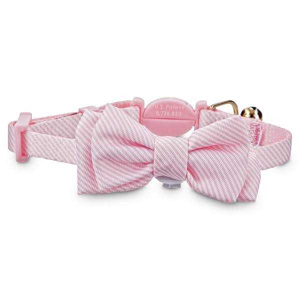Alternative view of YOULY Blue Seersucker Breakaway Bowtie Kitten Collar