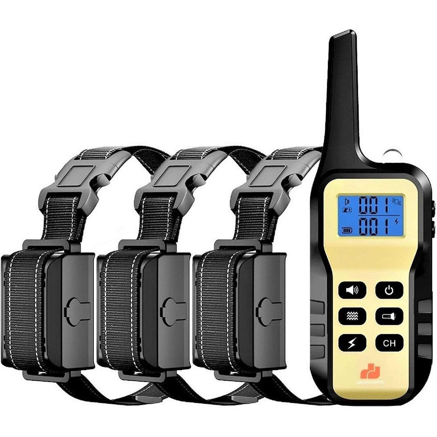 GroovyPets Three-Dog Set 1100 Yard Auto Anti Bark Humane Beep