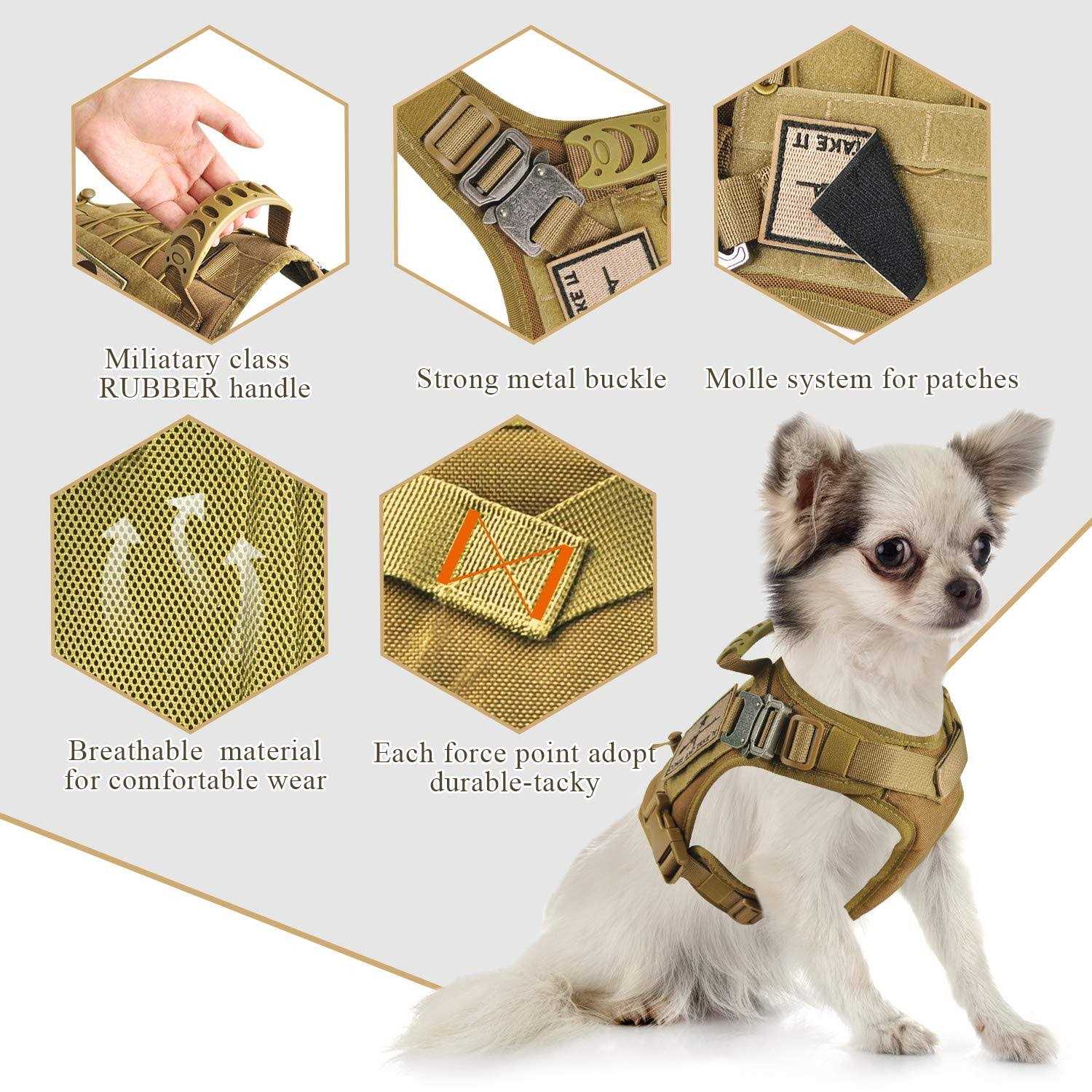 Alternative view of SALFSE Tactical Service Dog Vest Harness K9 Military Molle Dog Vest for Outdoor Training Hunting Pet Harness with Rubber Handle & Metal