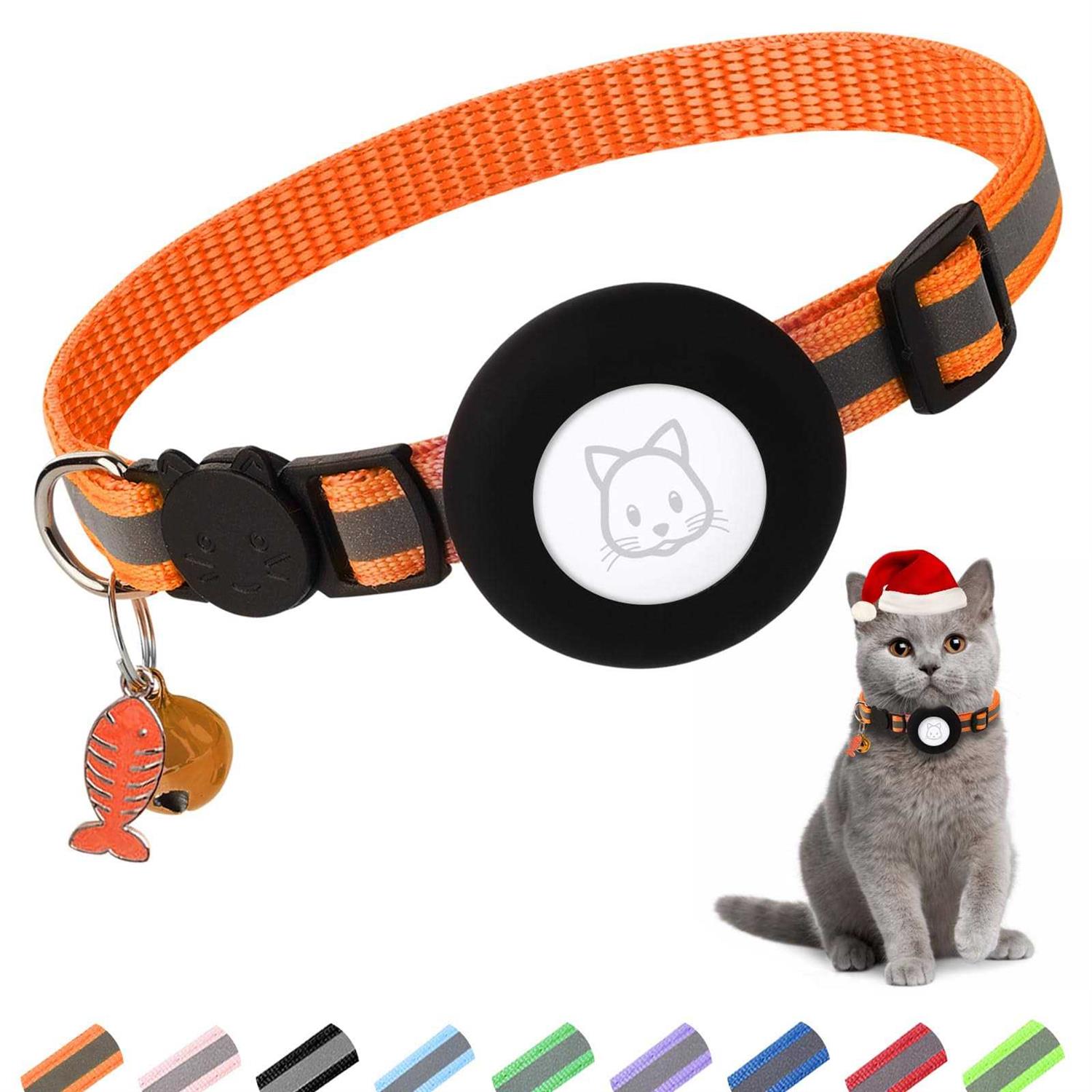 Airtag Cat Collar, Air tag Cat Collar with Bell and Safety Buckle in 38 Width