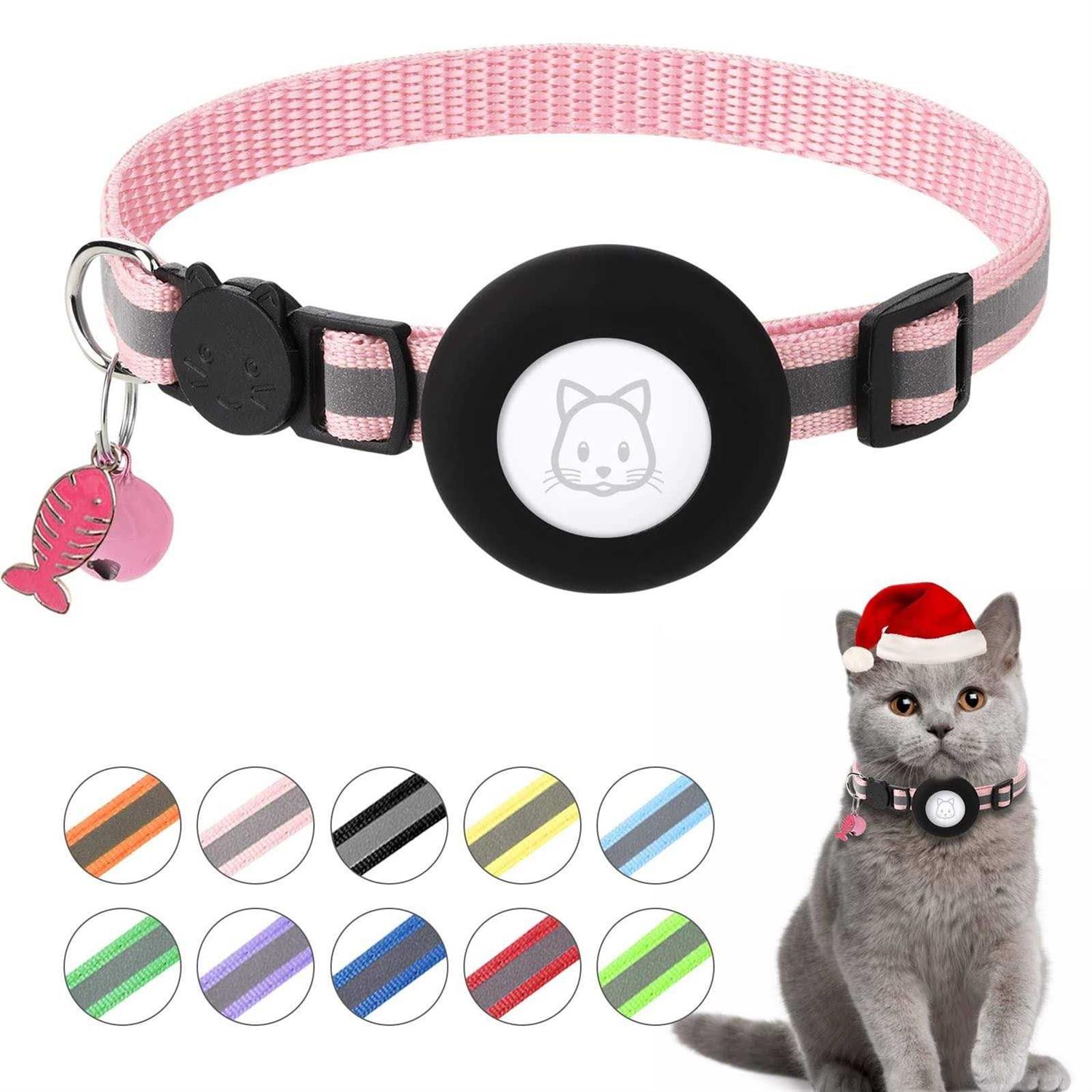 Alternative view of Airtag Cat Collar, Air tag Cat Collar with Bell and Safety Buckle in 38 Width