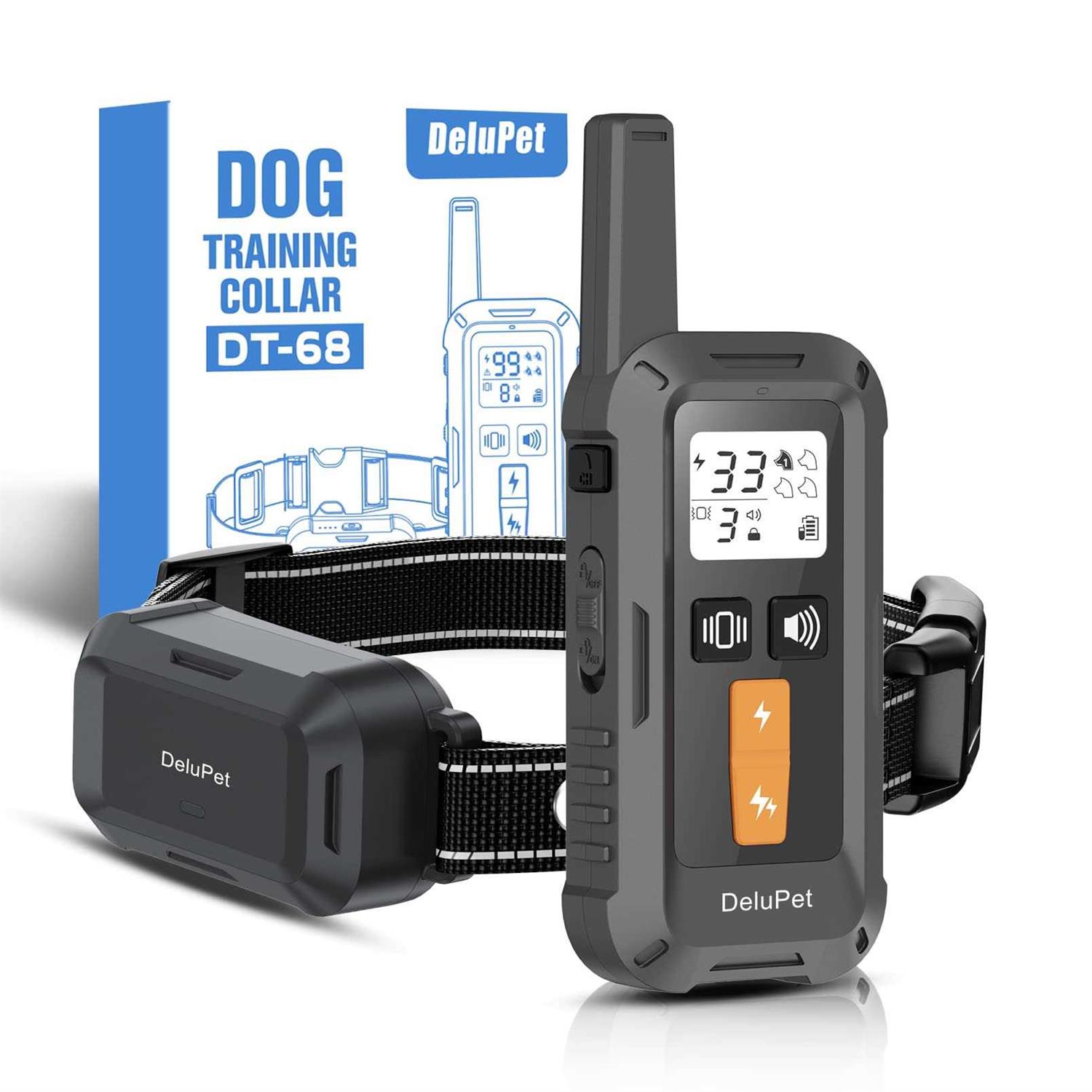 delupet Dog Training Collar Dogs Shock Collar with Remote 2600FT