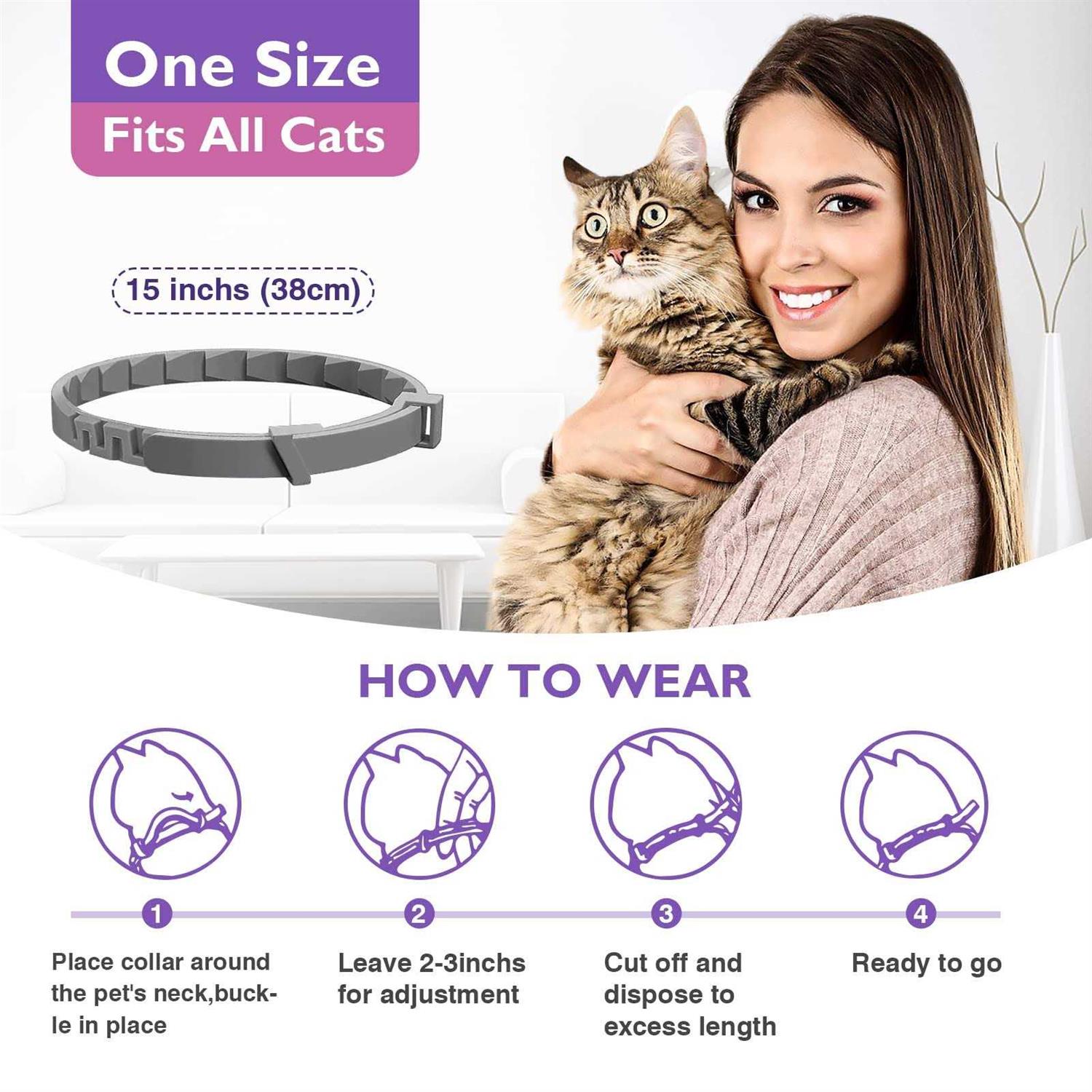 Alternative view of Tcllka 3 Pack Calming Collar Efficient Relieve Reduce Anxiety Stress Pheromones Calm Relaxing Comfortable Breakaway