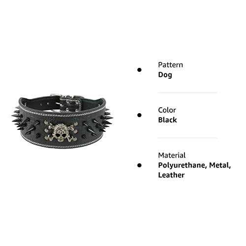Alternative view of Berry Pet 3 Inch Width Sharp Spiked Studded Leather Dog Collar for Training,Sports,Walking,Travel,Dog Show,Heavy Duty,Medium Dogs,Pitbull