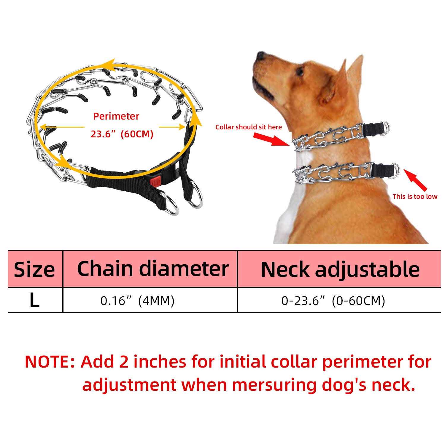 Alternative view of Aheasoun Dog Training Collar,No Pull Dog Collar,Prong Collar for Dogs,High Strength Quick Release Buckle,Comfort Rubber Tips,for Large Dogs