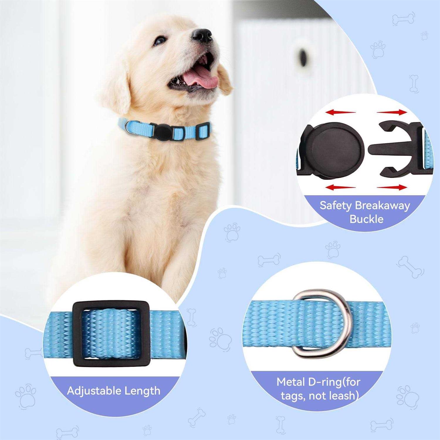 Alternative view of 14PCS Puppy ID Collar Identification Soft Nylon Adjustable Breakaway Safety Whelping Litter Collars for Newborn Pets with Record Keeping Charts