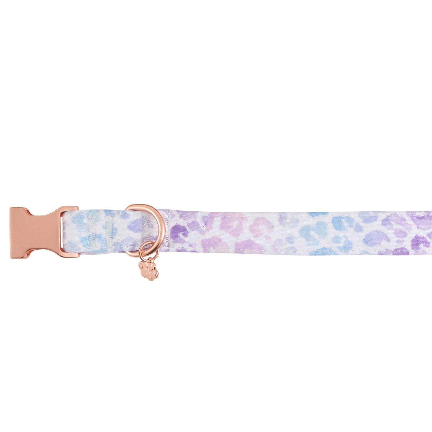 Top Paw Cheetah Comfort Neoprene Purple Dog Collar