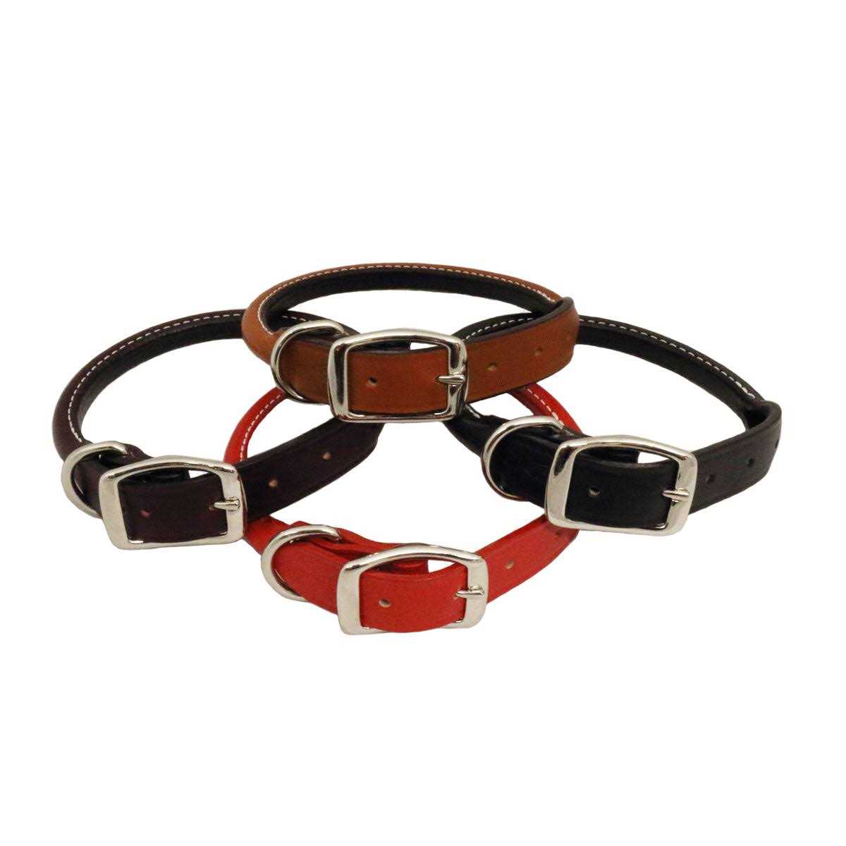 Alternative view of Auburn Leather Rolled Dog Collar