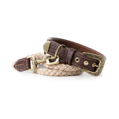 Alternative view of MyFamily El Paso Genuine Embossed Italian Leather Dog Collar