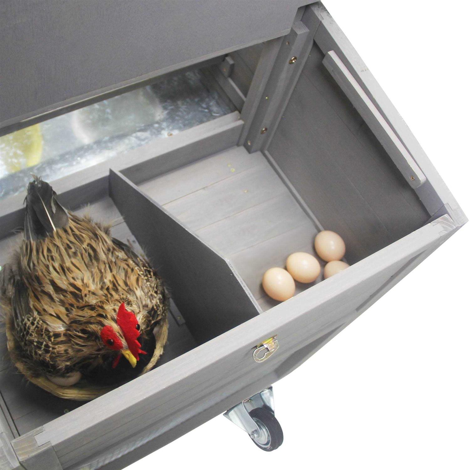 Alternative view of Petscosset 69 Chicken Coop Chicken House Outdoor for Chicken Duck Rabbit Cage with Run and Weatherproof Roof,Red