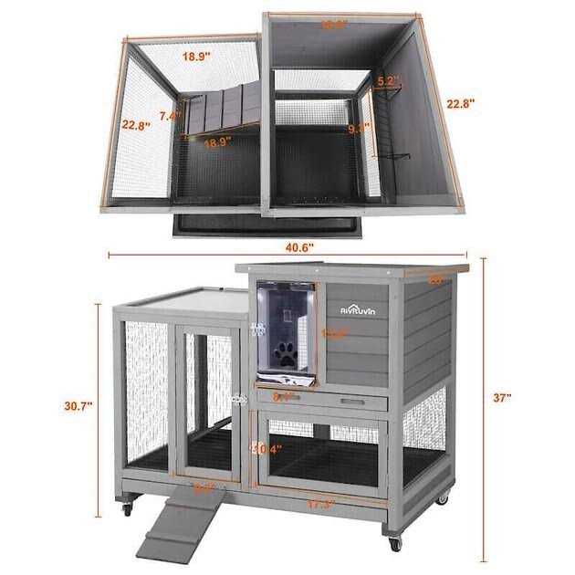 Alternative view of Aivituvin Outdoor & Indoor Bunny Hutch AIR10