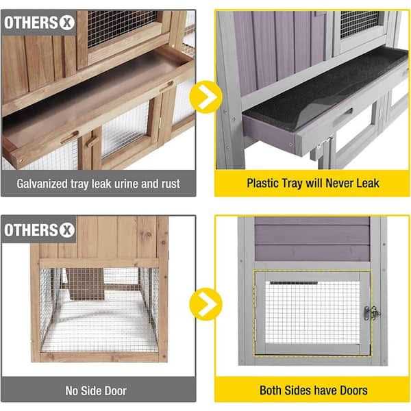 Alternative view of Aivituvin Rabbit Hutch Easy Combine with Second Bunny Cage AIR02