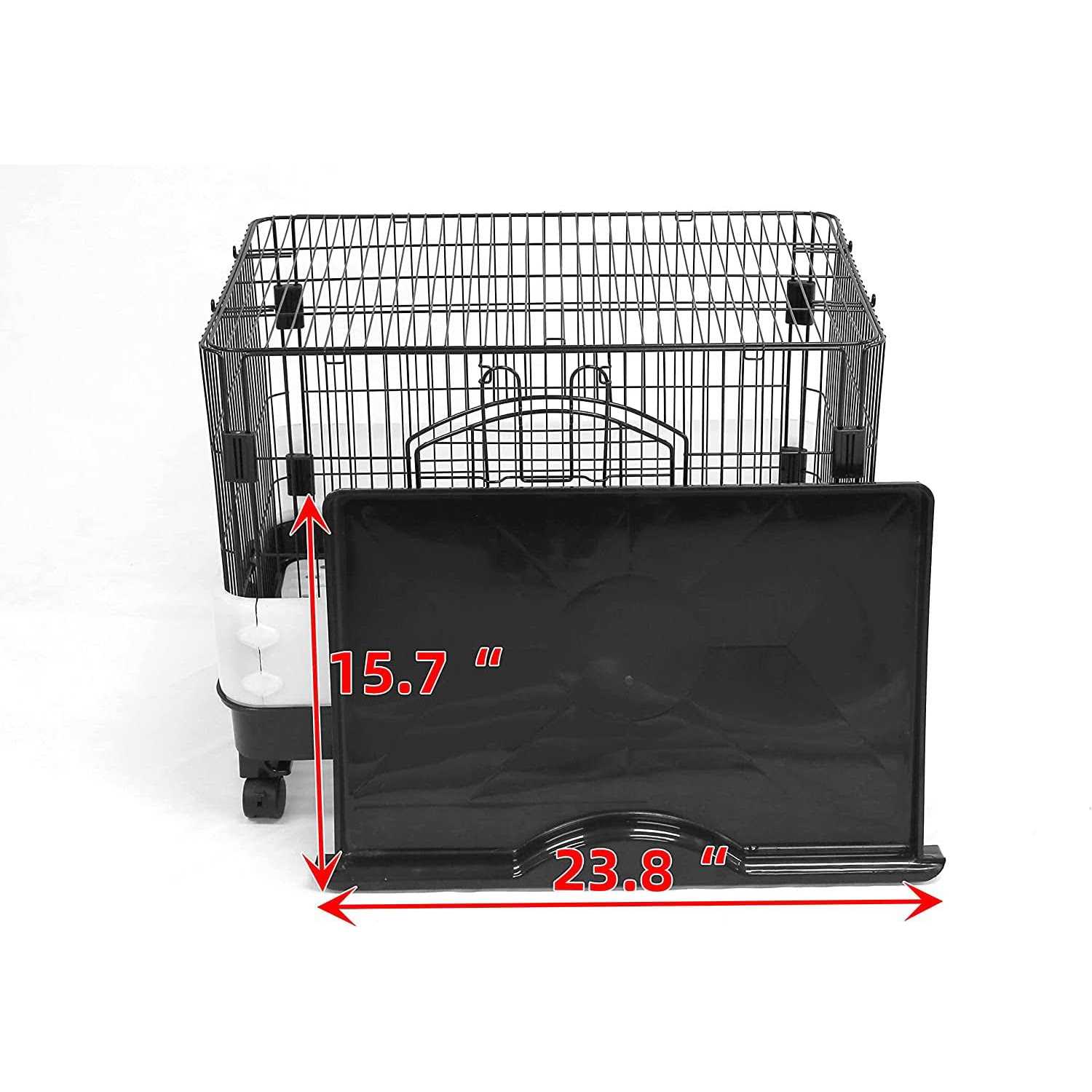 Alternative view of Homey Pet 26 Rabbit Cage Carry with Pull Out Tray and Caster