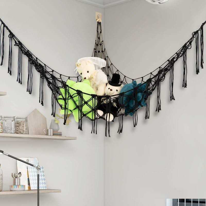 Alternative view of Yelienm Boho Stuffed Animals Net or Hammock Large,55 inch Toy Hammock Macrame Stuff Animal Storage Corner Hanging Net Holder,Mesh Hammock Plush Toy