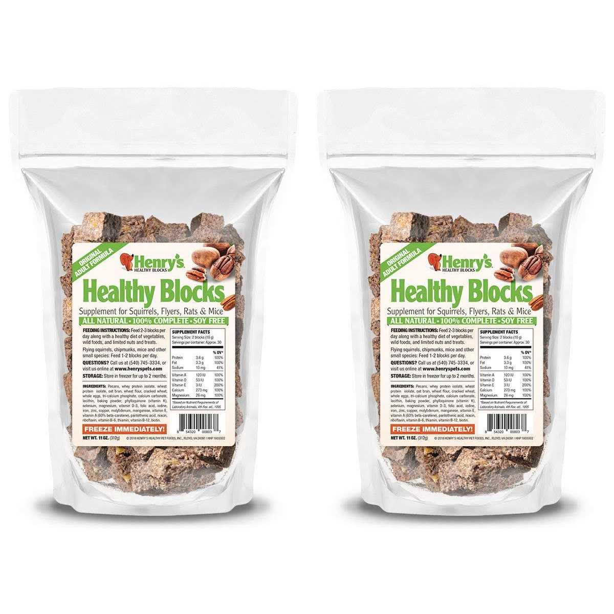 Henry's Healthy Blocks Nutritionally Complete Food for Squirrels, Flying Squirrels, and Chipmunks