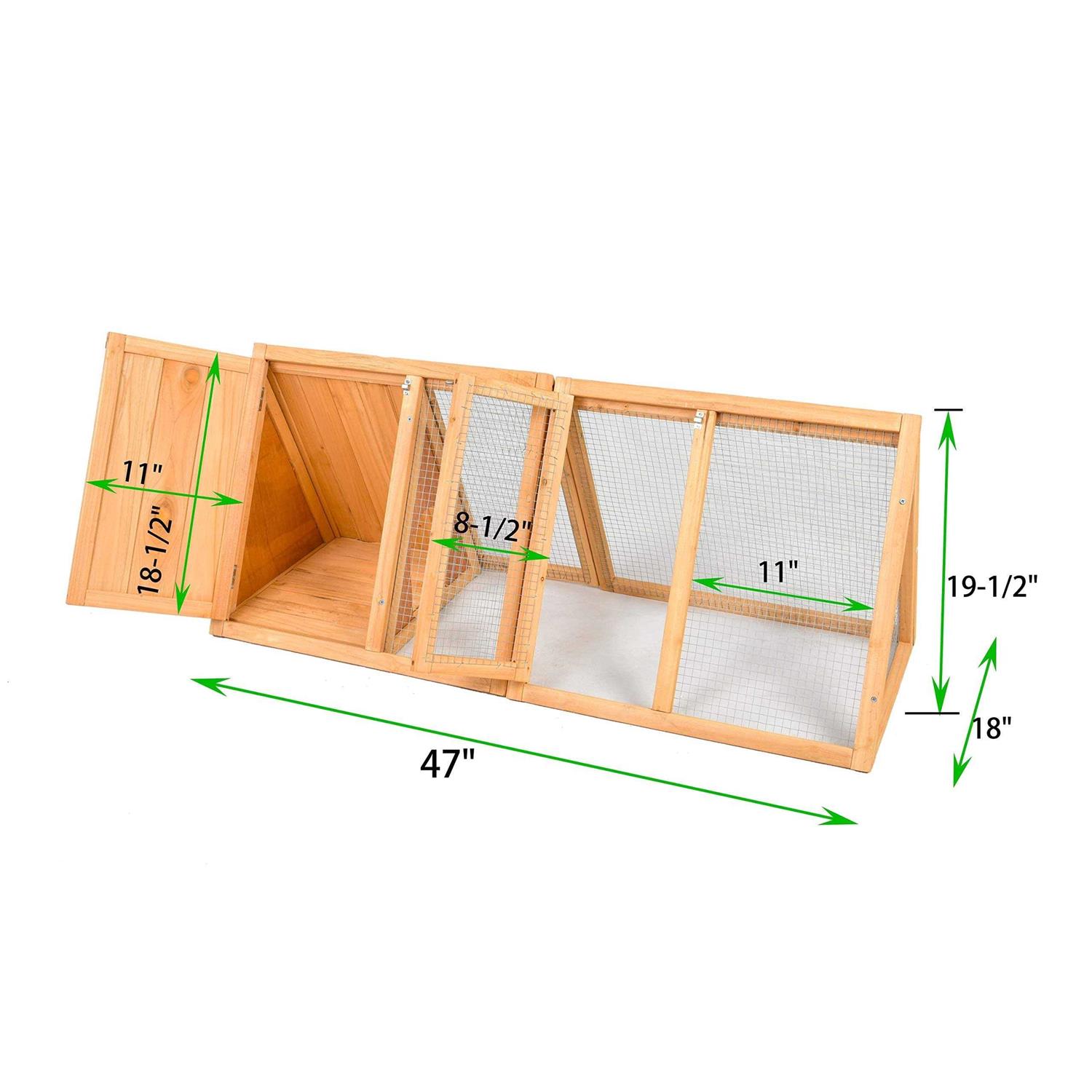 Alternative view of Rabbit Hutch Wooden Bunny Cage A-Frame Chicken Coop for Small Animals