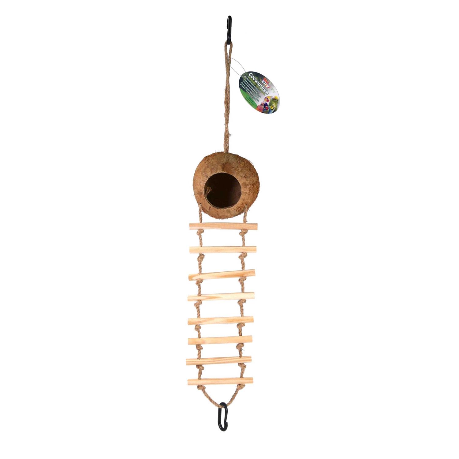 Penn Plax Coconut Coco Hide with Ladder