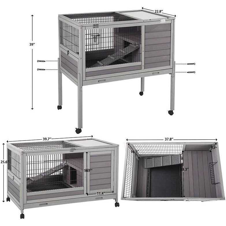 Alternative view of Aivituvin Rabbit Hutch Indoor Bunny Cage