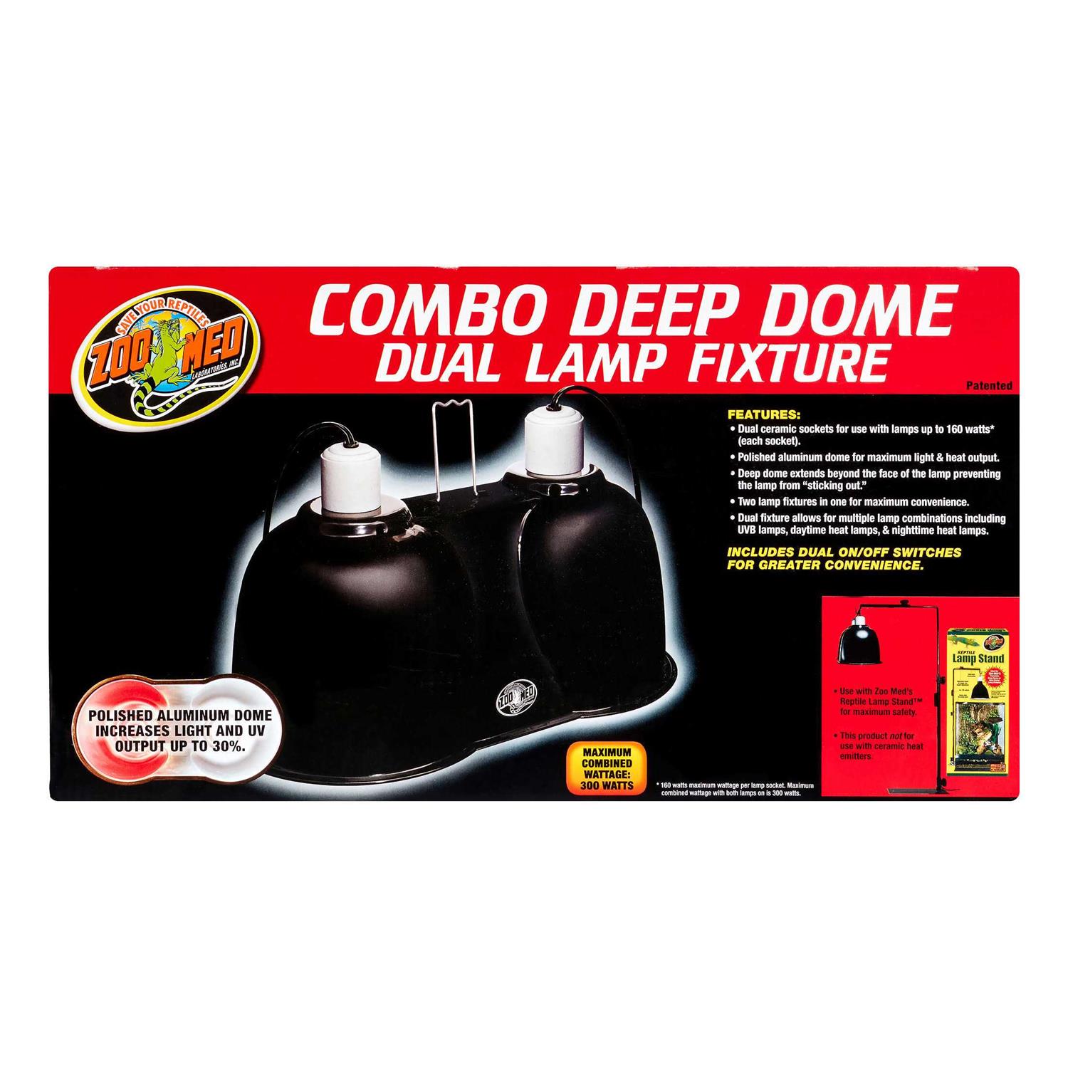 Alternative view of Zoo Med Combo Deep Dome Dual Lamp Fixture