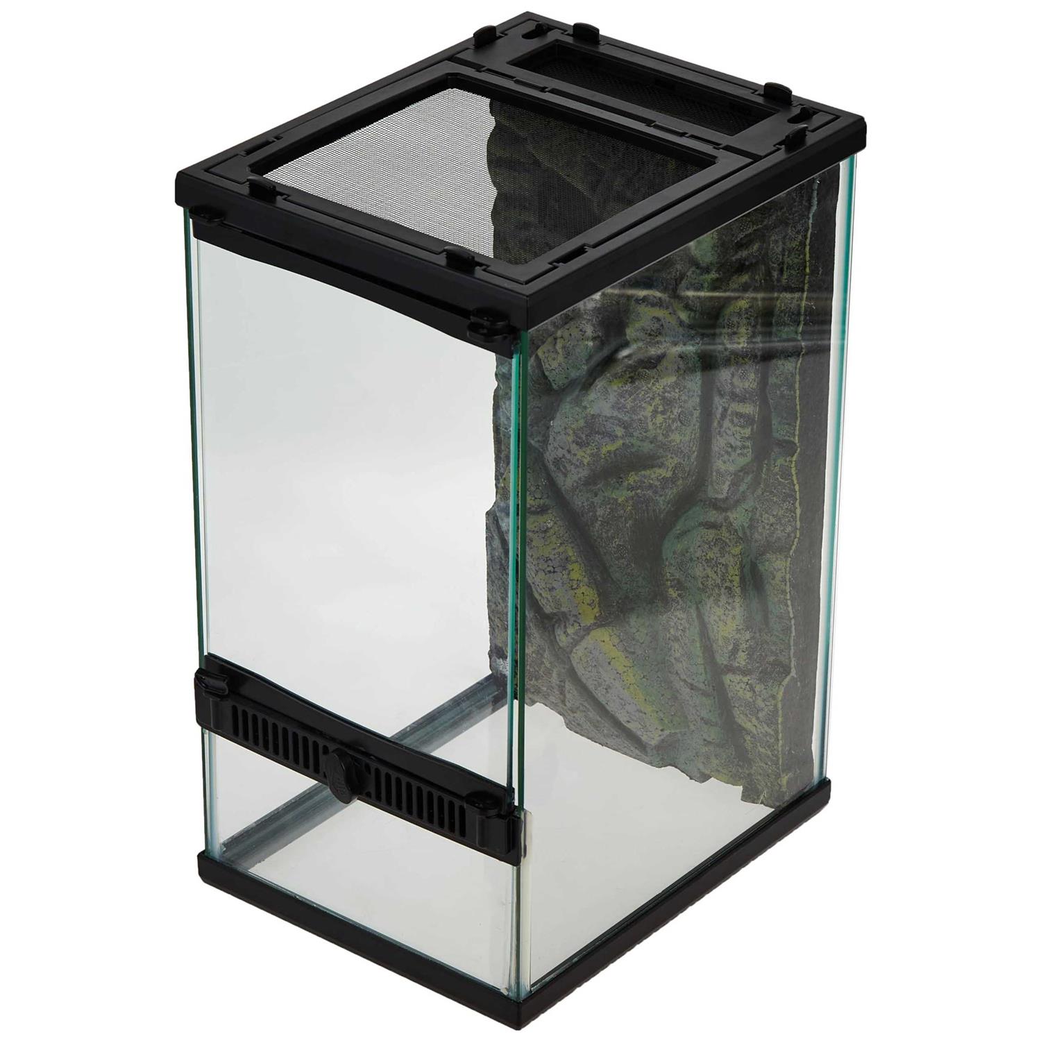 Alternative view of Zilla Front Opening Terrarium with Realistic Rock Foam Background