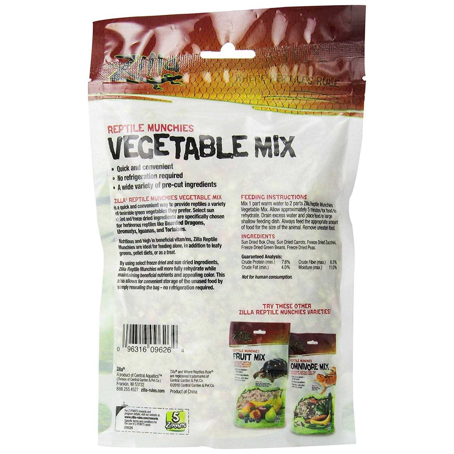 Alternative view of Zilla Reptile Munchies Vegetable Mix
