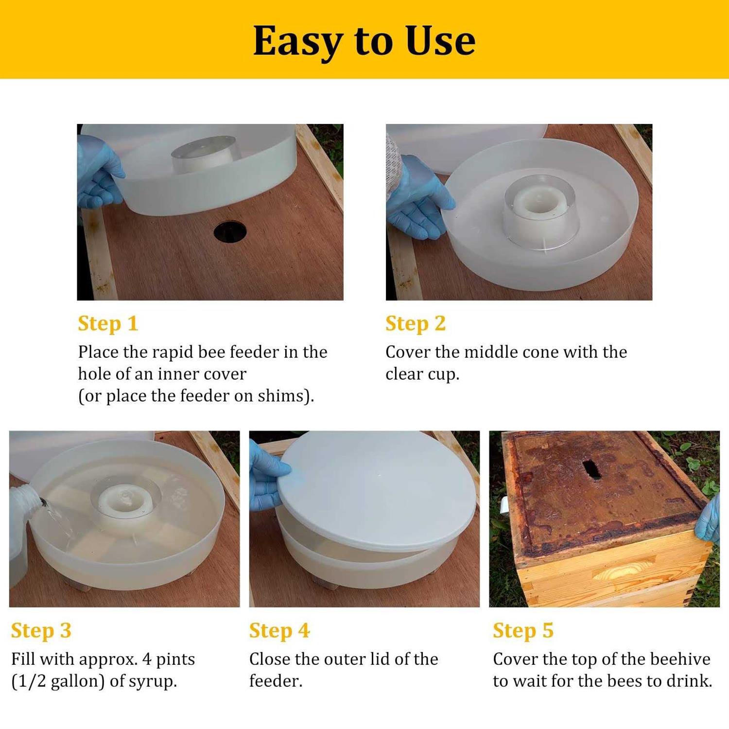 Alternative view of AOIT Rapid Bee Feeder for 8 or 10-Frame Bee Hives 2 Pack Round Hive Top Feeder for Beekeepers Feeding Bees