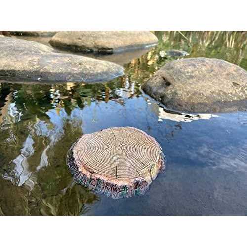 AQUA KT Aquatic Turtle Round Floating Dock Tortoise Bearded Dragon Basking Platform with Suction cup for Reptile Aquatic Aquarium Decoration