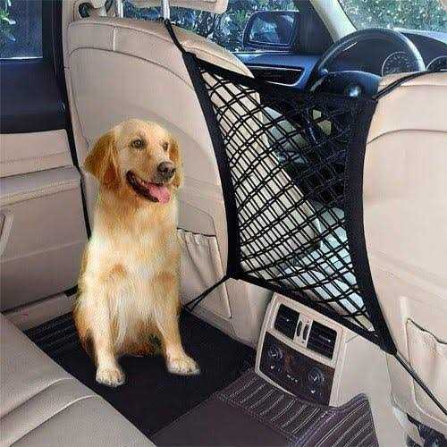 Alternative view of DYKESON Dog Car Net Barrier Pet Barrier with Auto Safety Mesh Organizer Baby Stretchable Storage Bag Universal for Cars