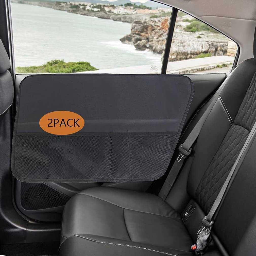 2 Pack Waterproof Pet Car Door Cover Protector-Back Seat Doors ,Easy To Install