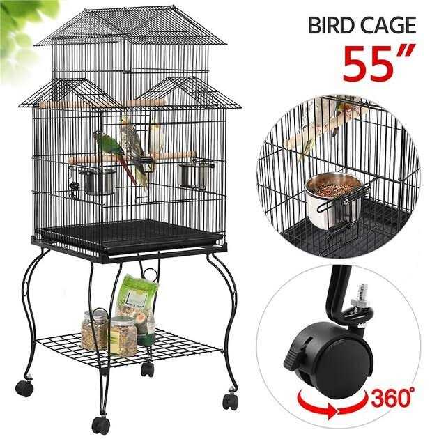Alternative view of Yaheetech 55-in Triple Roof Rolling Bird Cage