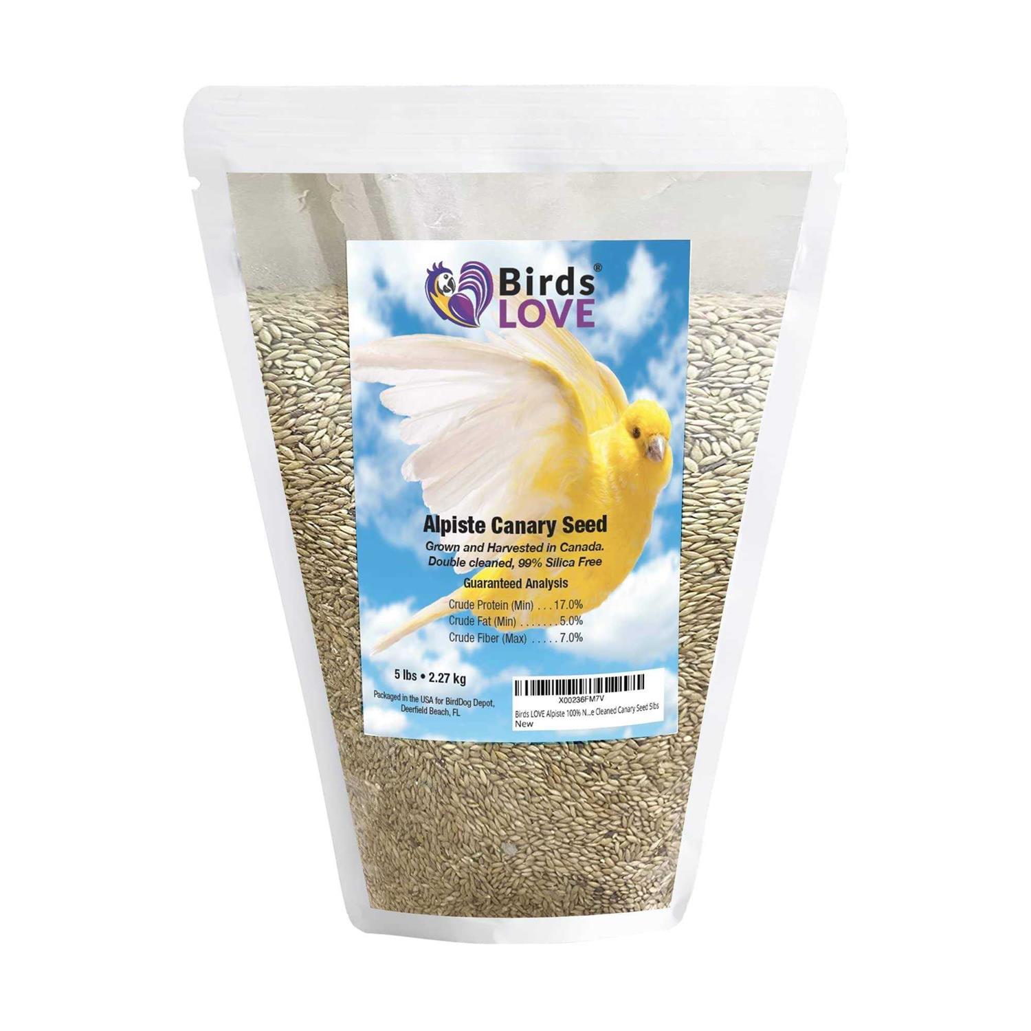 Birds LOVE Alpiste 100% Non-GMO Double Cleaned Canary Seed for Canaries and Finch Birds with No Fillers or Additives