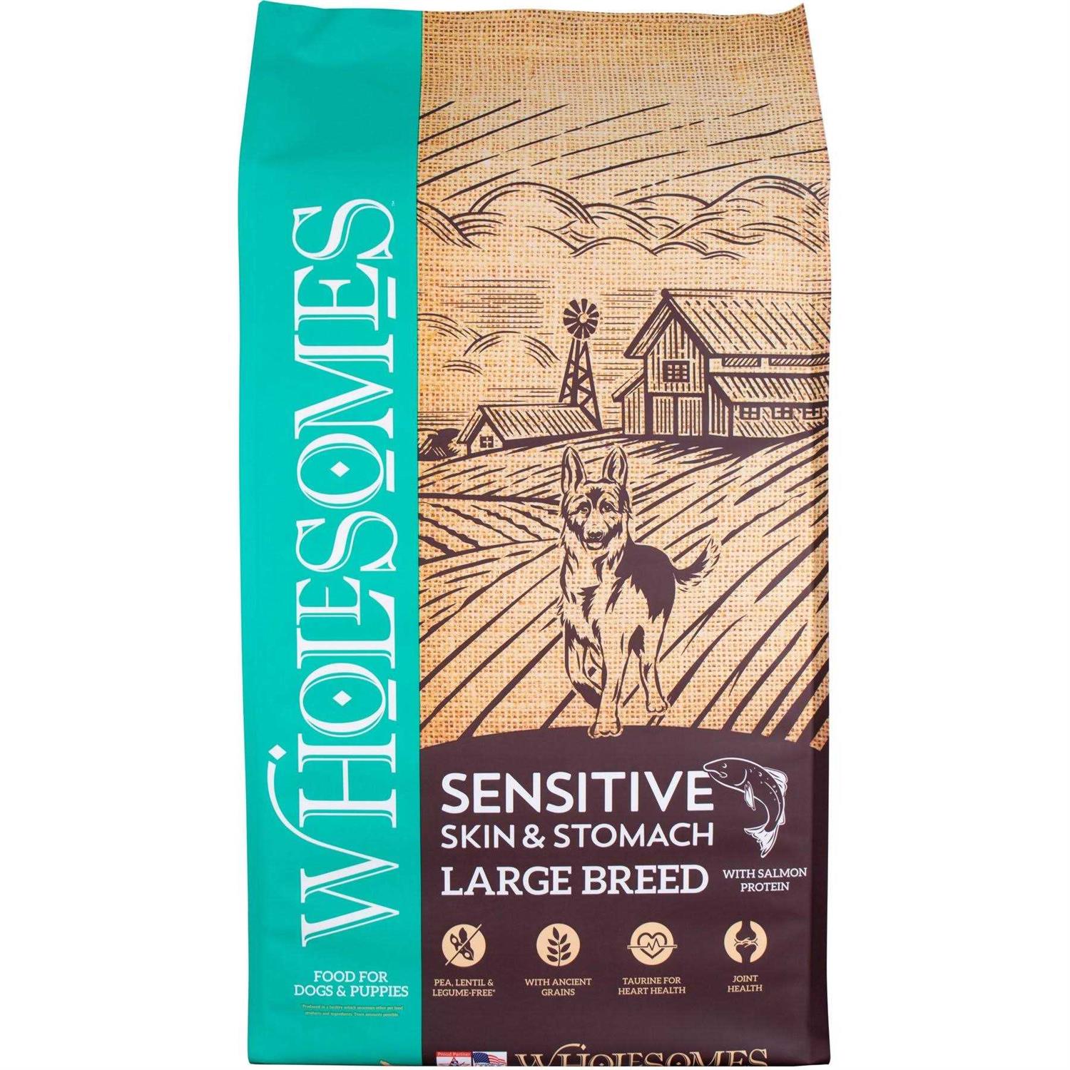 Wholesomes Sensitive Skin & Stomach Large Breed Salmon Dry Dog Food