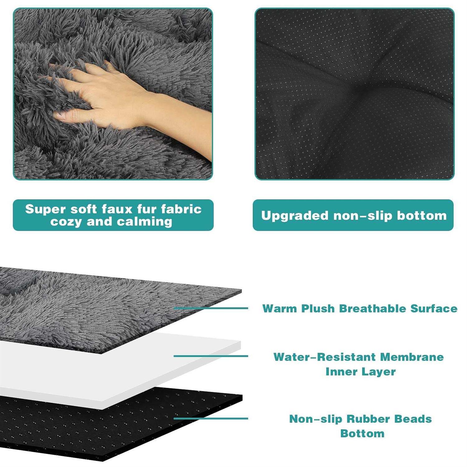 Alternative view of yhoerr Dog Bed, Plush Soft Pet Mat Pad & Furniture,Washable Anti-Slip Dog Crate Bed for Large Medium Small Dogs and Cats