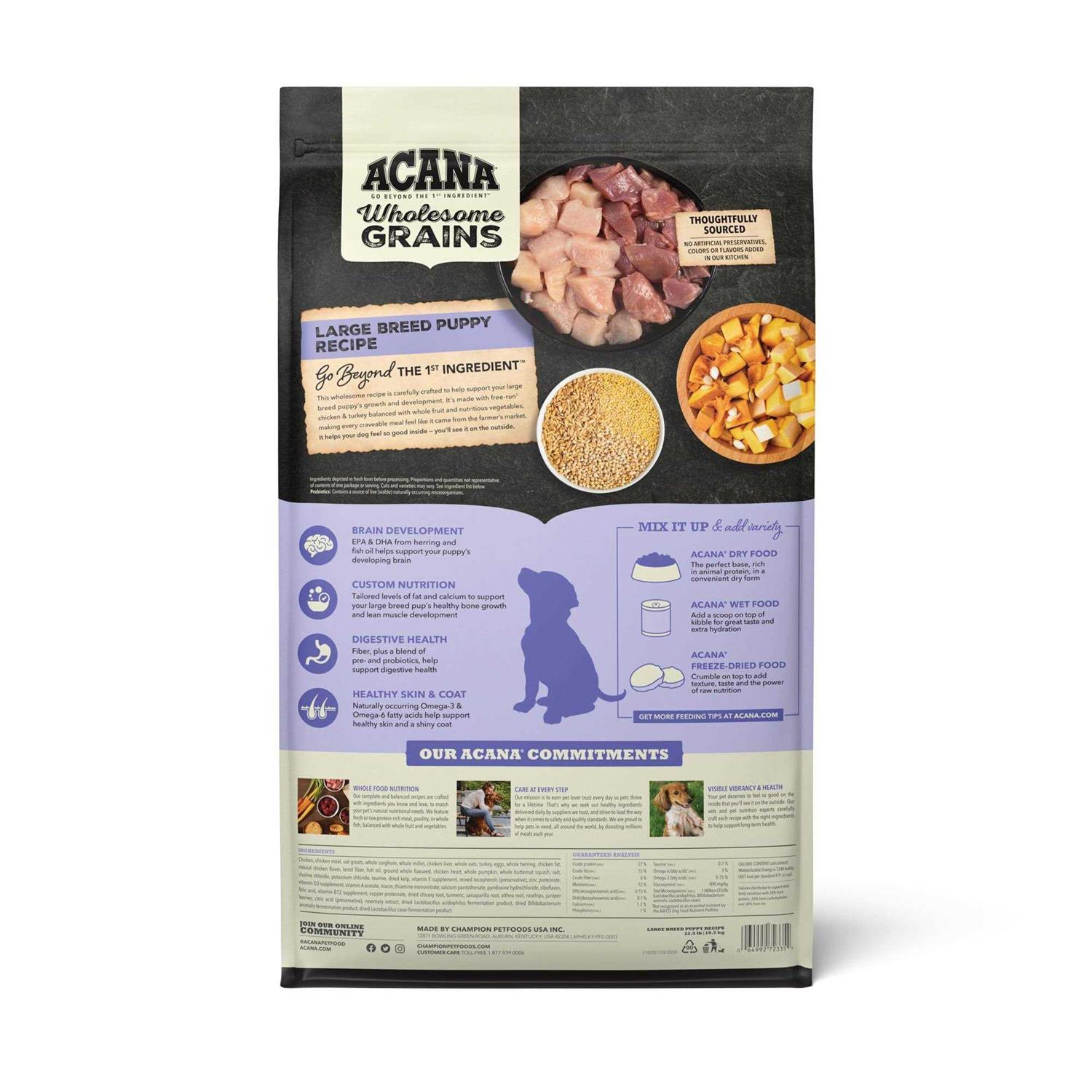 Alternative view of Acana Wholesome Grains Puppy Recipe Dry Dog Food
