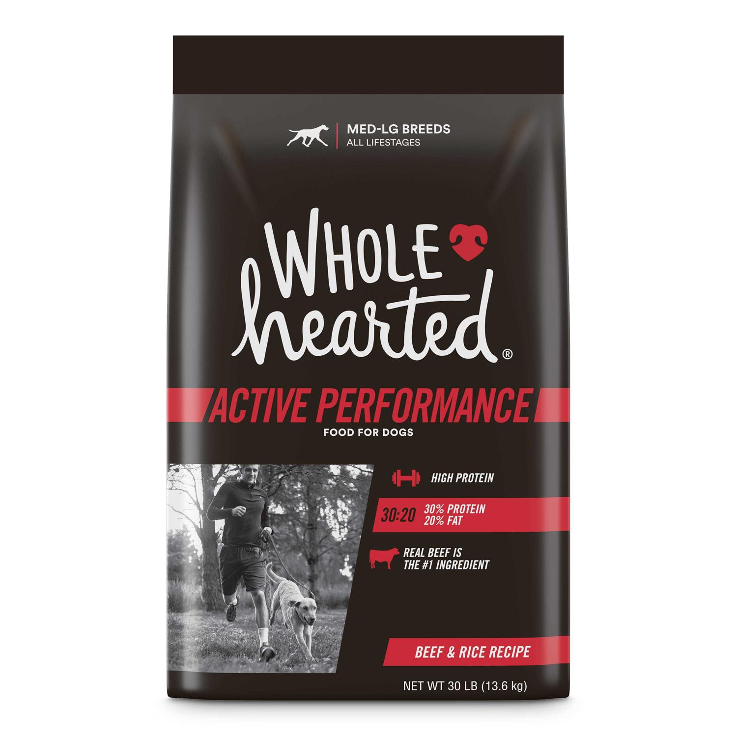 WholeHearted Active Performance High-Protein Beef & Rice Recipe Dry Dog Food