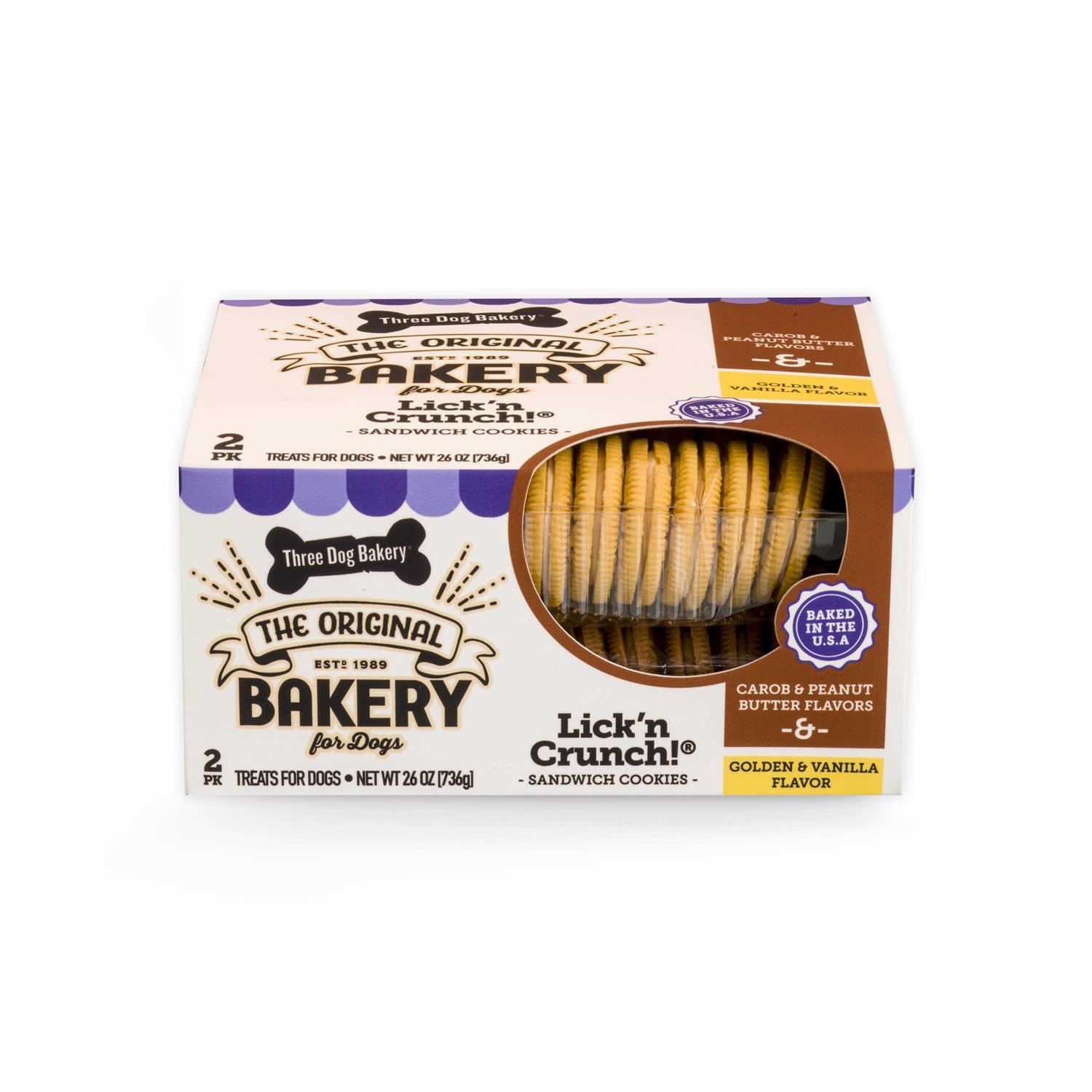 Three Dog Bakery Lick 'n Crunch Sandwich Dog Treats