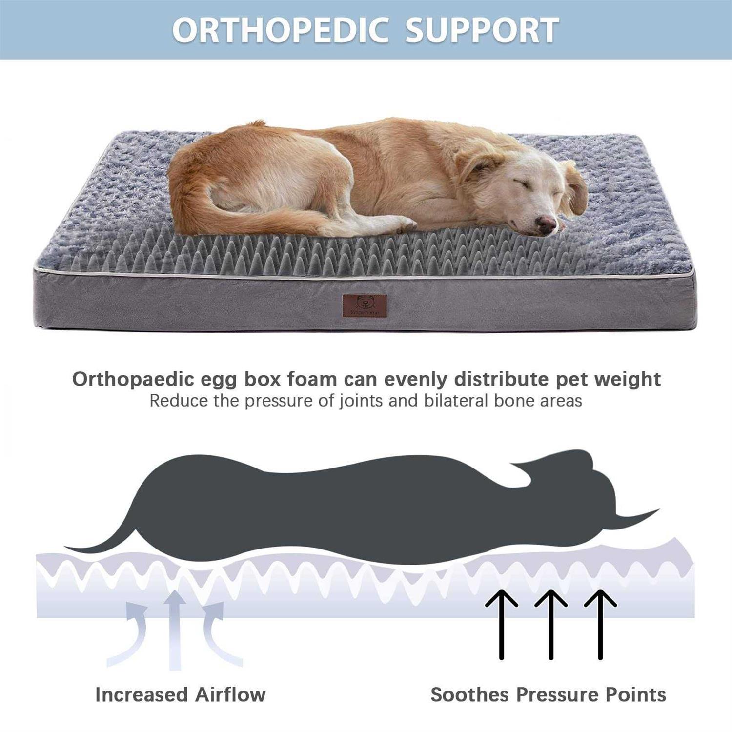 Alternative view of WNPETHOME Orthopedic Dog Beds for Large Dogs Extra Large Waterproof Dog Bed with Removable Washable Cover & Anti-Slip Bottom