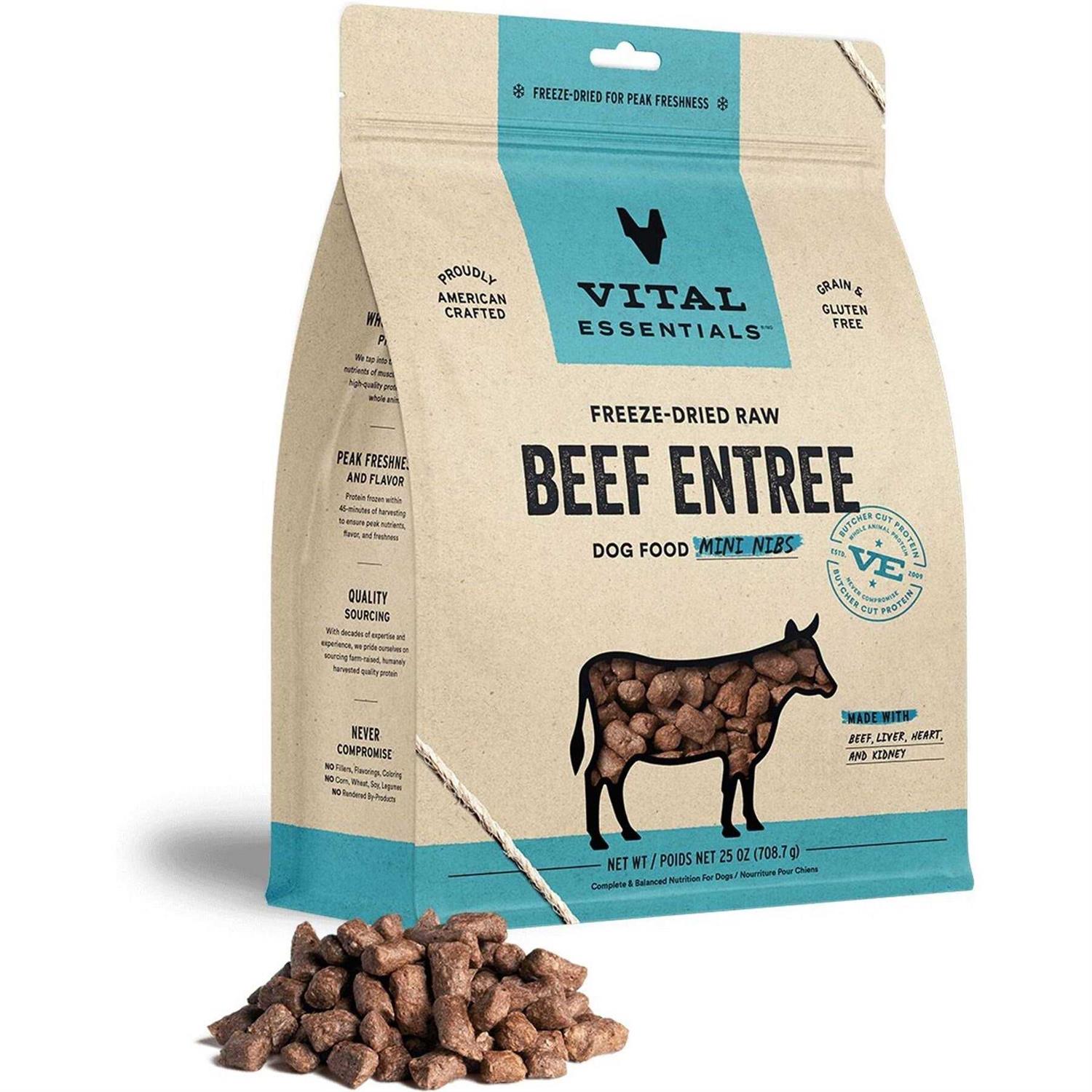 Vital Essentials Beef Entree Mini Nibs Freeze-Dried Raw Dog Food