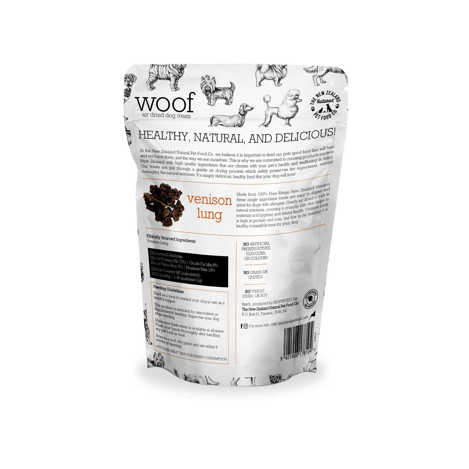 Alternative view of The New Zealand Natural Pet Food Co. Woof Venison Lung Air Dried Dog Treat