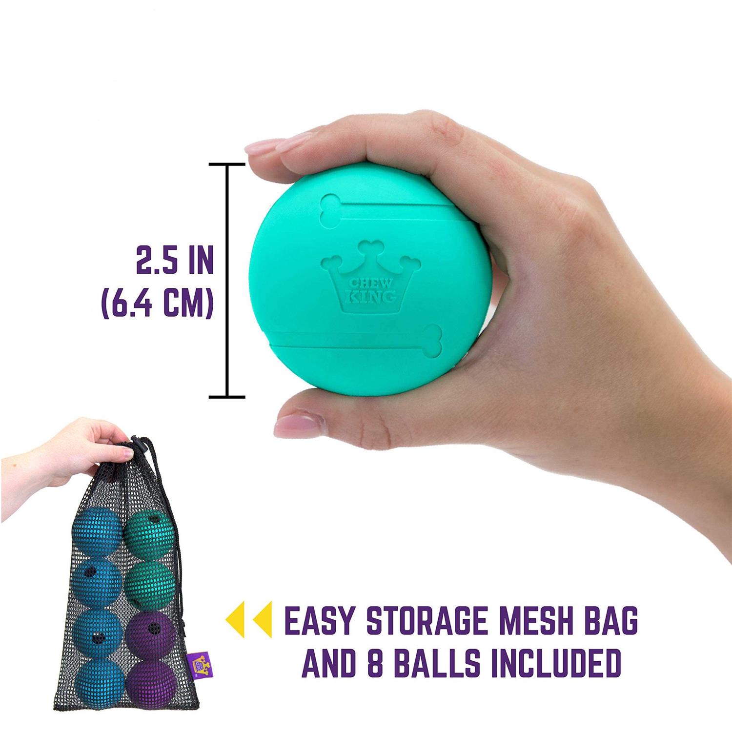 Alternative view of Chew King 2.5 Durable Rubber Fetch Balls Dog Toy