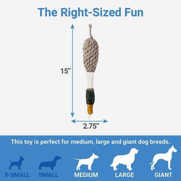 Alternative view of Bones & Chews Rope Duck Crinkle with Bone Dog Toy