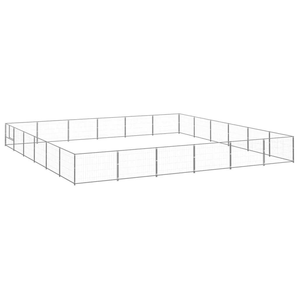 Alternative view of vidaXL Dog Kennel Silver Steel