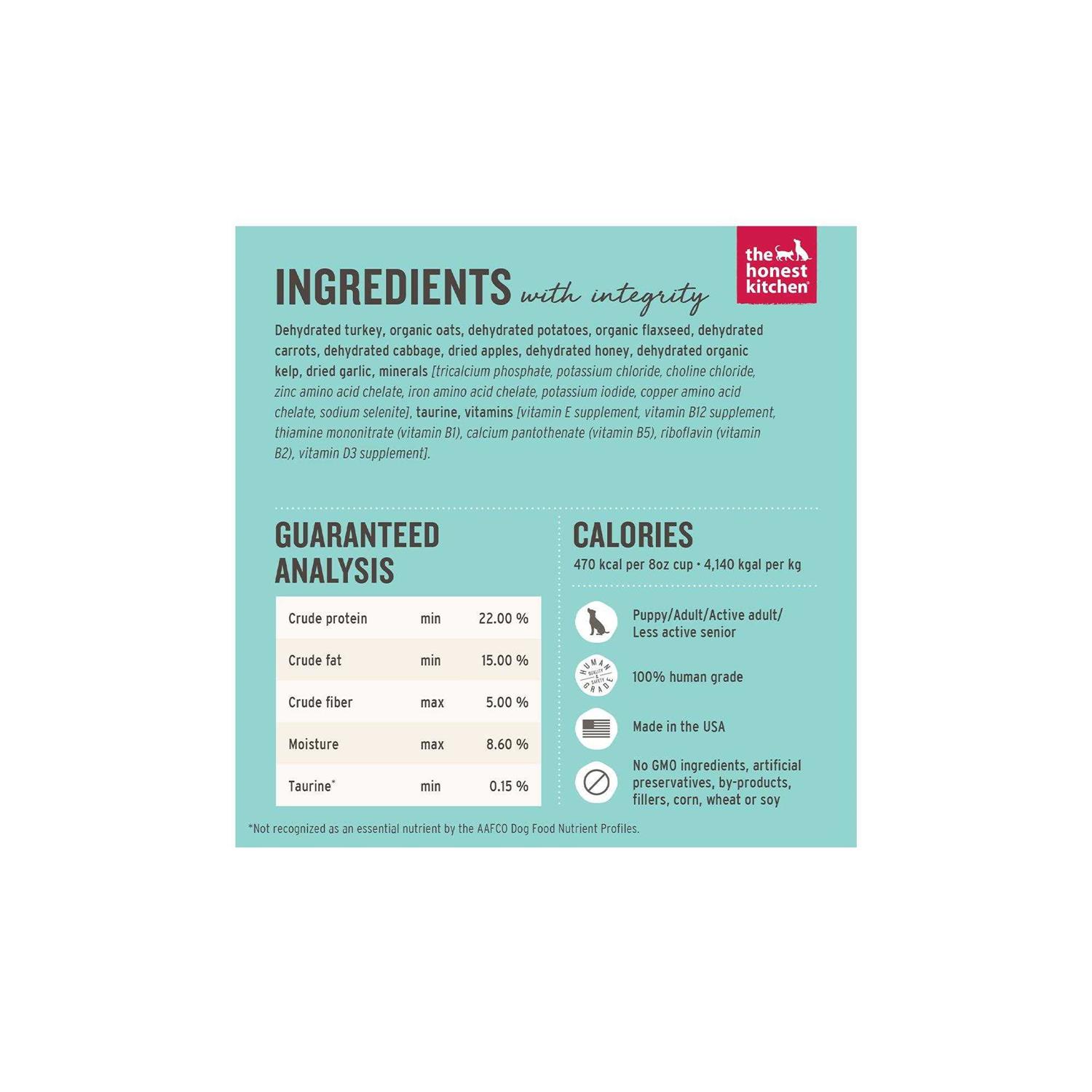Alternative view of The Honest Kitchen Dehydrated Whole Grain Dog Food Turkey