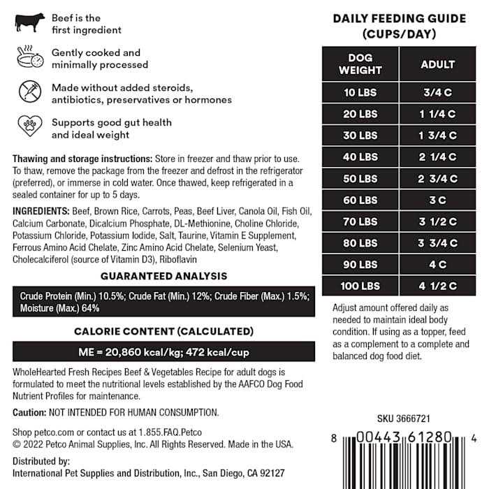 Alternative view of WholeHearted Fresh Frozen Beef Recipe Dog Food