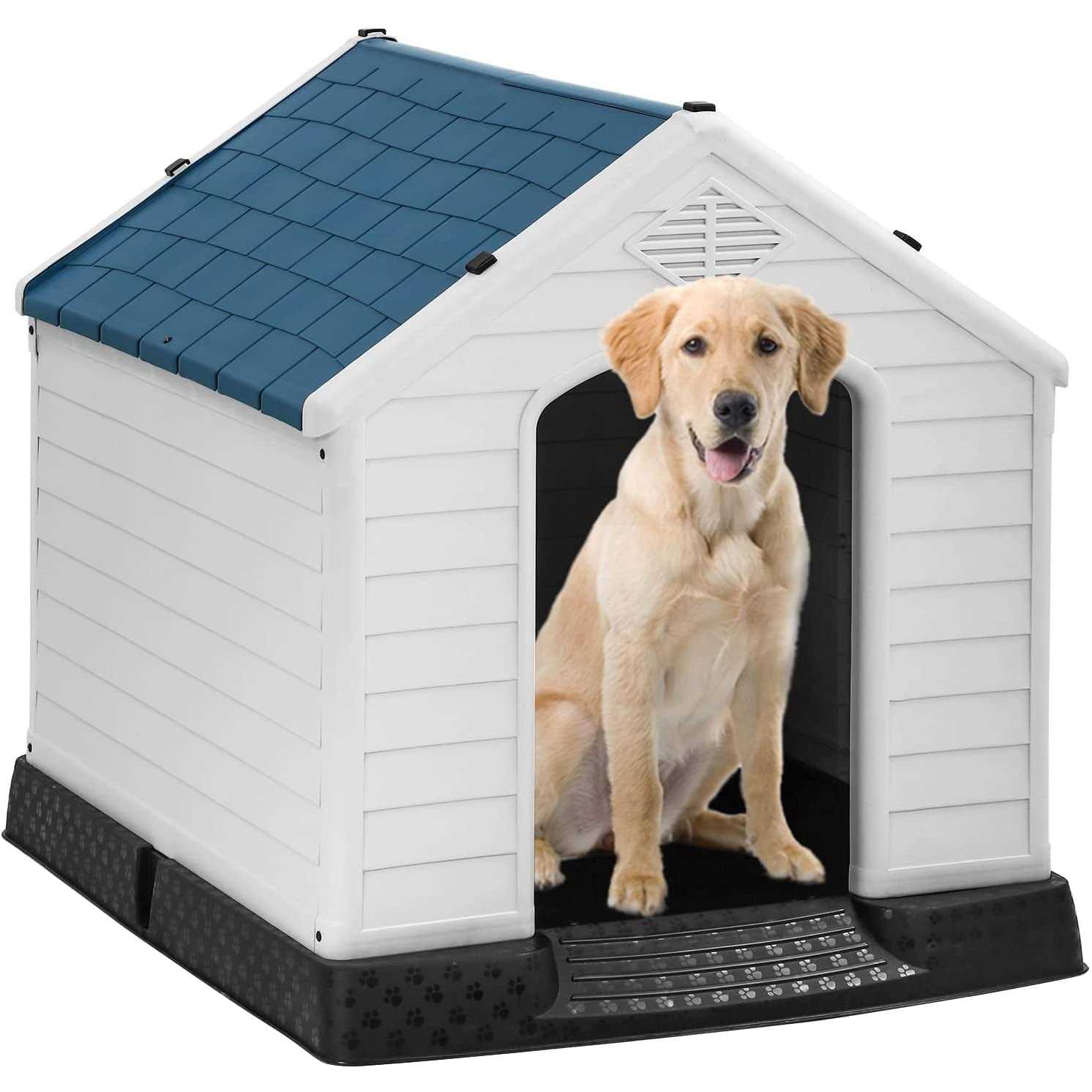 Bestpet Large Dog House Insulated Kennel Durable Plastic Dog House for Small Medium Large Dogs Indoor Outdoor Weather & Water Resistant Pet