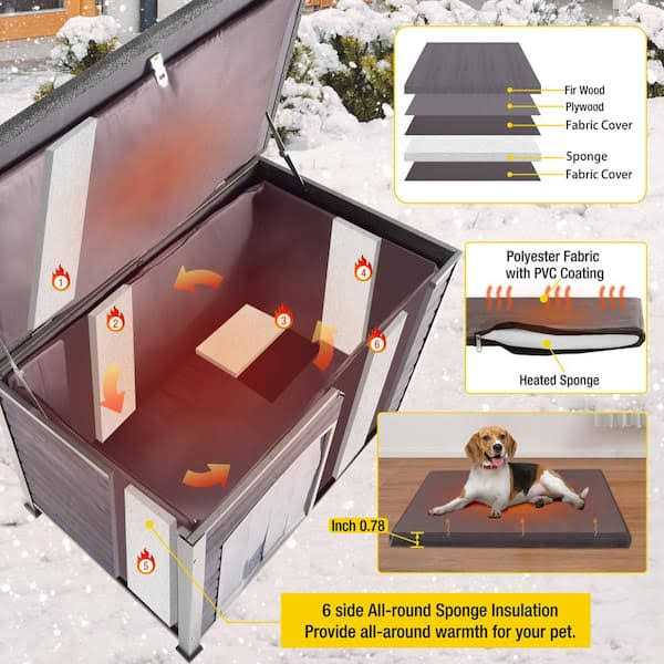 Alternative view of aivituvin Insulated Outdoor Dog House with Liner Inside Waterproof Roof