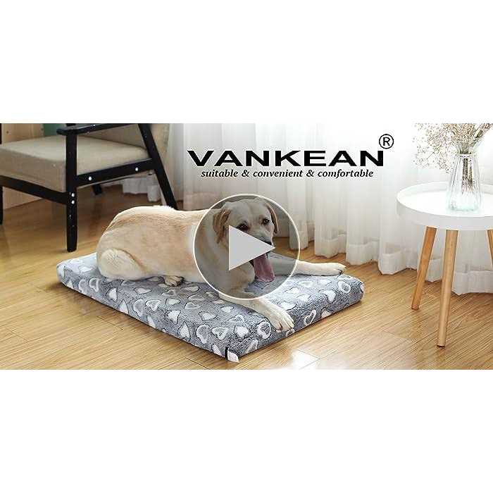 Alternative view of VANKEAN Dog Crate Mat Reversible Cool and Warm, Stylish Dog Bed for Crate with Waterproof Inner Linings and Removable Machine Washable Cover