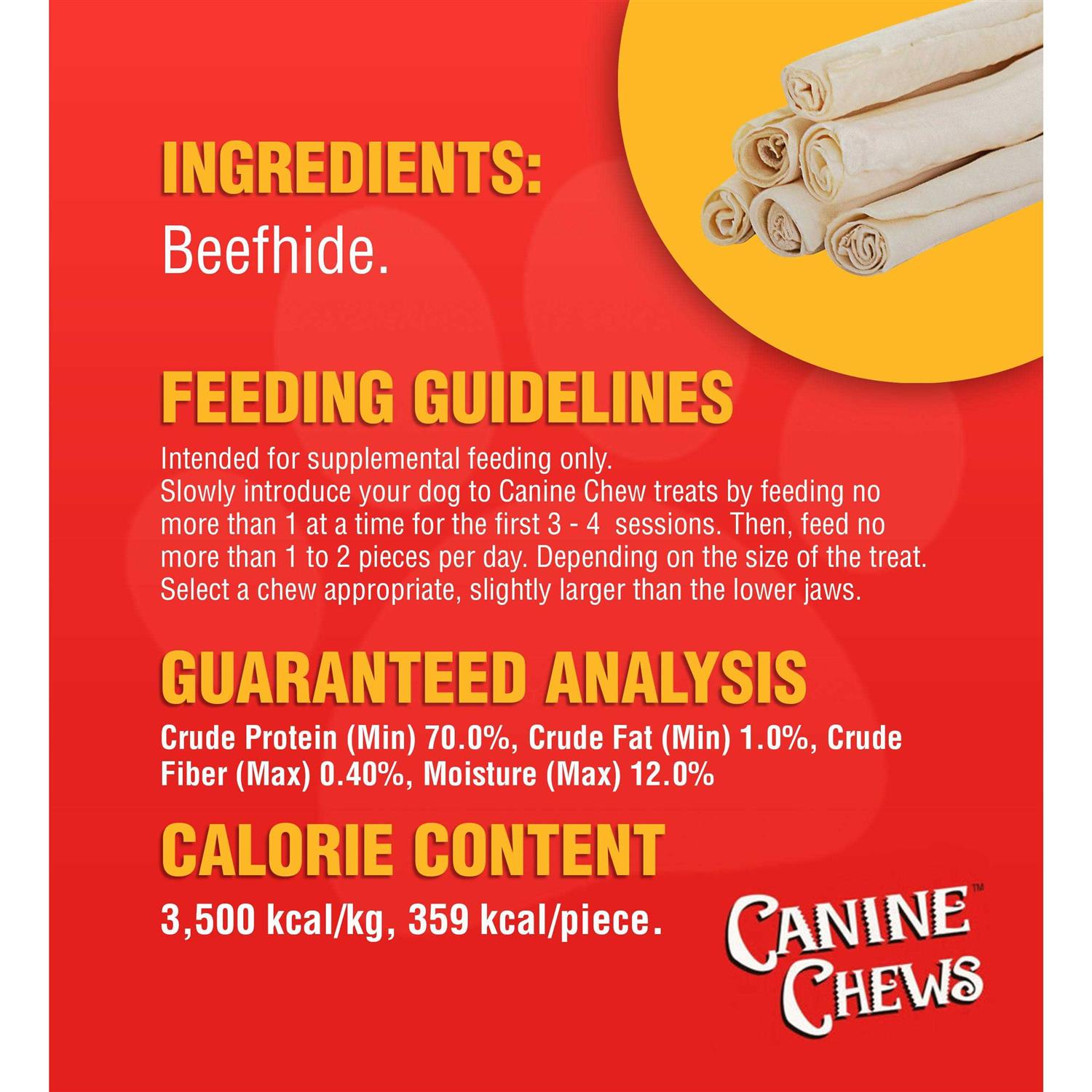Alternative view of Canine Chews 10-11 Dog Rawhide Retriever Rolls Dog Rawhide Chews