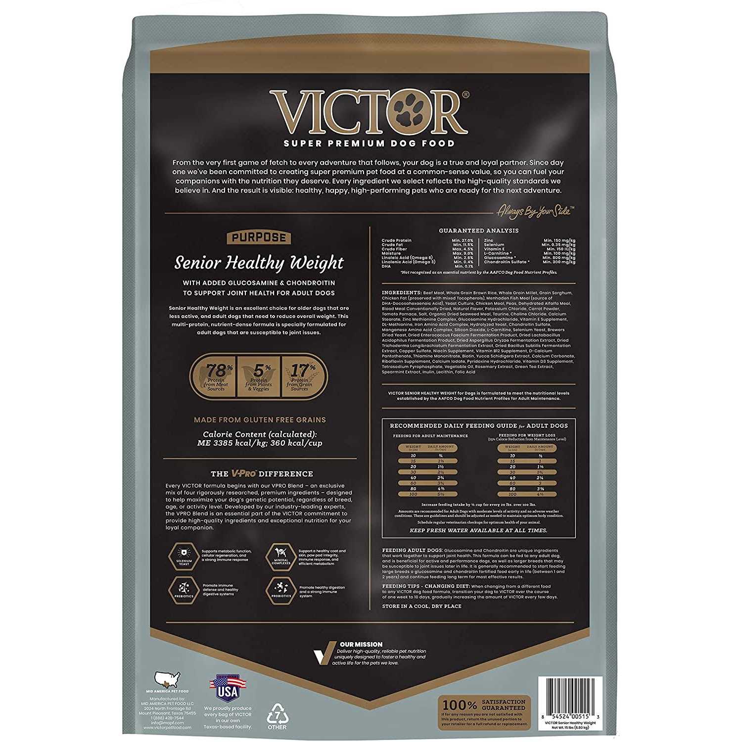 Alternative view of Victor Senior Healthy Weight Dry Dog Food