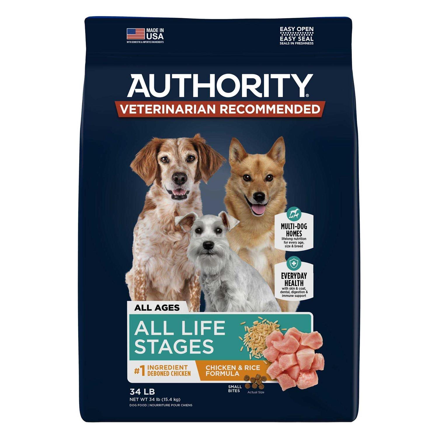 Authority Small Bites Chicken Rice Formula Dry Dog Food